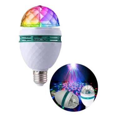 Imagem de Lampada Globo De Luz Balada Led Rgb Giratória Bola Maluca - Congratula
