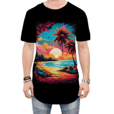 Imagem de Camiseta Longline Praia Paradisíaca Vintage 12 - Kasubeck Store®, M