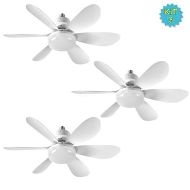 Imagem de Ventilador de Teto OEM 60W 6 Pás 3 Velocidades com Lâmpada LED E27 e Controle Remoto Br...