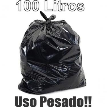 Imagem de Saco de Lixo 100 Litros 5 kg Uso Pesado com 45 Unidades para Restaurantes e Lixos Bruto...