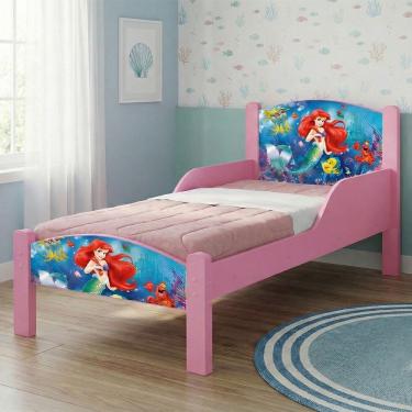 Imagem de Cama Infantil Baixa Modelo Mini Tema Ariel Rosa - Rosa Ariel