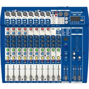 Imagem de Mesa de Som Mi-12 12 Canais USB com Bluetooth e MP3 Player Analógica Compacta Soundcraft
