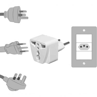 Imagem de Kit 3 Adaptador De Tomada Universal Padrão Europeu Uk Para Brasileiro Bivolt 10a Benjam...