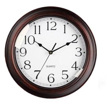 Imagem de Relogio de parede estilo madeira 30cm decorativo vintage - Yeet