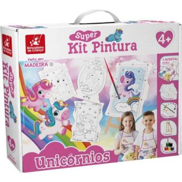 Imagem de Brinquedo para Colorir Unicornios Super KIT C/04 Tela - Brinc. de Cria