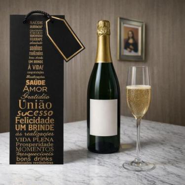 Imagem de Sacola Personalizada De Bebidas Garrafas Vinho Espumante - Fwb, Preto