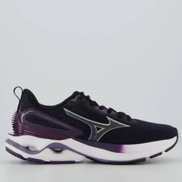 Imagem de Tênis Mizuno Wave Dynasty 8 Feminino Preto e Roxo, 37