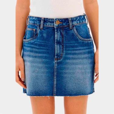 Imagem de Saia Jeans Easy Lança Perfume Comfort Mid Ou26 Azul Feminino, 38