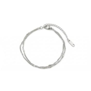 Imagem de Pulseira Feminina Aço Inoxidável Elos Duplos Titânio Prata - MS CHOICE