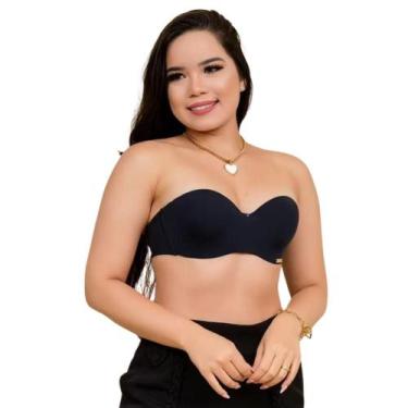 Imagem de Sutiã sem alça reforçado Poliamida com alça removível - Dy Girl, Preto