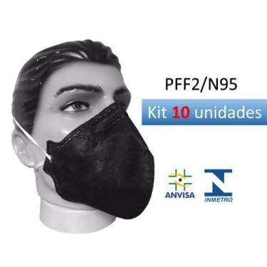Imagem de Kit 10 Máscara de Proteção Respirador Pff2 Elastico nuca N95 Super Saf