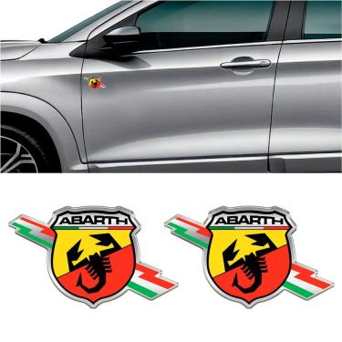 Imagem de Kit Adesivo Decorativo Abarth Cromado Resinado para Personalização Automotiva 2 Unidades Teu Adesivo