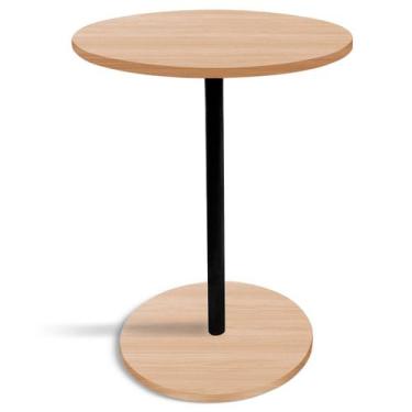 Imagem de Mesa de Canto Lateral Alta Redonda para Sala Albany - Preta Jade - Gen
