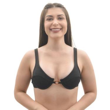 Imagem de Biquini meia taça sem bojo com aro Arsiè, M, Preto