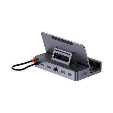 Imagem de Estação De Conexão USB C 6-em-1 Tipo C Para HDMI 4K, Ethernet Gigabit,