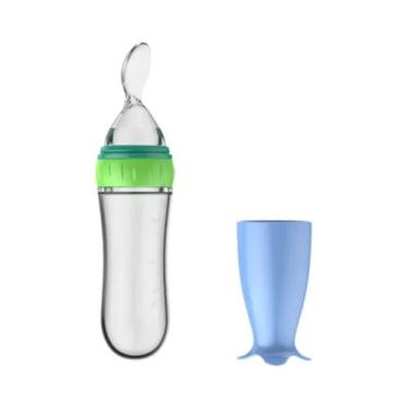 Imagem de Mamadeira De Silicone Com Colher Para Bebês, Colher De Apertar Para Ce