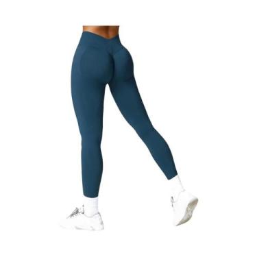 Imagem de Leggings Esportivas Femininas Com Controle De Cintura Em V E Efeito Sc
