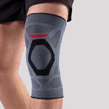 Imagem de Joelheira de Compressão Esportiva Byonic Fiber FIBERKNIT, Cinza, M