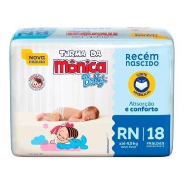 Imagem de Fralda Descartável Turma da Mônica Baby Recém-Nascido RN Pac