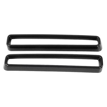 Imagem de Inserções de grade dianteira, resistente a riscos, acabamento da capa da grade frontal, leve, antidesbotamento para adaptações de carro (padrão de fibra de carbono)