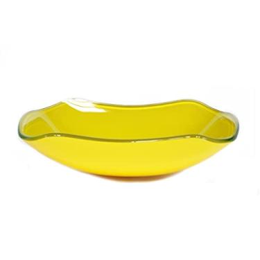 Imagem de CUBA DE VIDRO RETANGULAR ABAULADA 45CM AMARELO