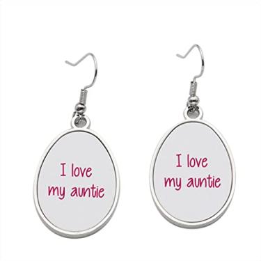 Imagem de Brinco I Love My Auntie - Brincos com pingente para meninas - Presente de festa de aniversário dos namorados