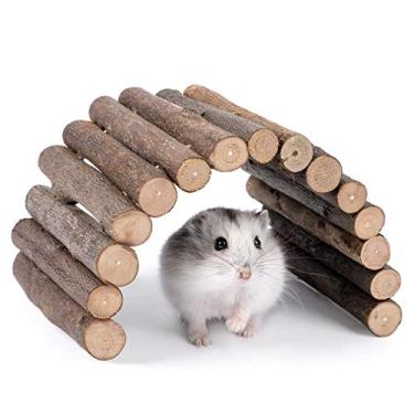 Imagem de Ponte de madeira da Niteangel, brinquedo para roedores de hamster e ratos, brinquedo mastigável de animais pequenos