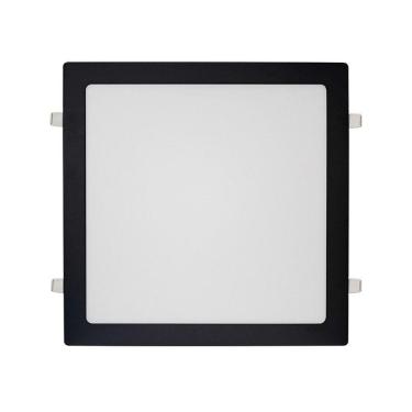 Imagem de Painel de Led Blumenau Quadrado de Embutir 24W Bivolt Preto 3000K - Luz Amarela