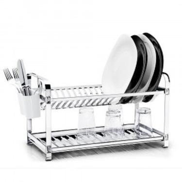 Imagem de Escorredor de Prato Aço Inox 16 Pratos Mak Inox
