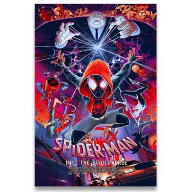 Imagem de Poster Decorativo 42cm X 30cm A3 Brilhante Homem Aranha Spiderverse B8