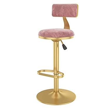 Imagem de Bsillas Cocina de Barra Altas Bancos Taburete Bar Isla Banquetas para Bar, Balcão de Bar Altura do Balcão para Café da Manhã Elevador Giratório de 360 ​​° Ajustável Almofada Macia com Encosto