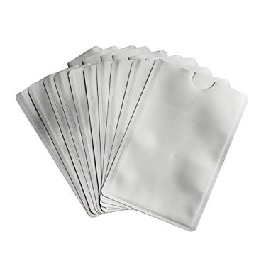 Imagem de Leen4You Capas com bloqueio de RFID, cartão bancário, passaporte, cartão de crédito/débito, antifurto, bloqueio RFID, capa de segurança, proteção de alumínio, à prova d'água, suporte seguro, prata