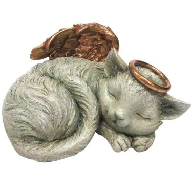 Imagem de Pacific Trading, Urna de cremação de gato anjo memorial, urna de cremação para dormir, estátua memorial, carga inferior, 76 cm cúbico