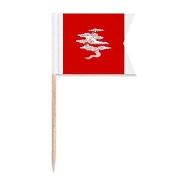 Imagem de Auspicious Life Bandeiras de palito de dente com linda criatividade, marcação de rotulagem para bolo de festa, comida, placa de queijo