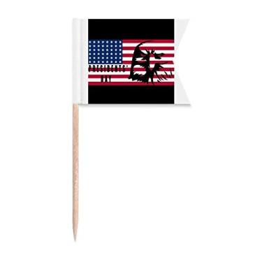 Imagem de Bandeira Americana Dia dos Presidentes Noiva Palito de Dente, Marcação de Etiquetagem para Bolo Festa Prato de Queijo