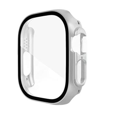 Imagem de Capa protetora Case de Acrilico com Pelicula Vidro Marca 123smart compativel com iwatch Ultra 49mm Iwatch Prata
