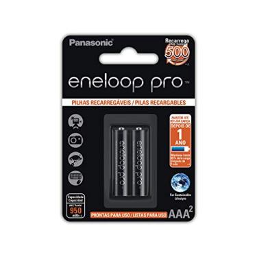 Imagem de Pilha Recarregável PRO AAA, Eneloop, BK-4HCDE/2BB, Azul