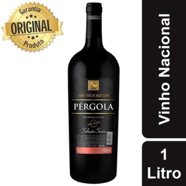 Imagem de Vinho Nacional Tinto Suave Garrafa 1 Litro - Pérgola - Pergola