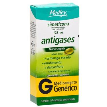 Imagem de Simeticona 125mg 10 cápsulas gelatinosas Genérico Medley MEDLEY