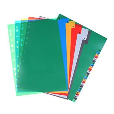 Imagem de Divisórias de índice extra-amplas com índices de inserção estendidos, separadores de documentos plásticos com aba de encaixe - cores sortidas 6 abas, número, 31 peças (11,4 x 8,6 polegadas)