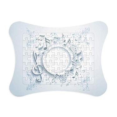Imagem de Simple Rotatg Notas musicais, moldura branca de quebra-cabeça de papel para casa