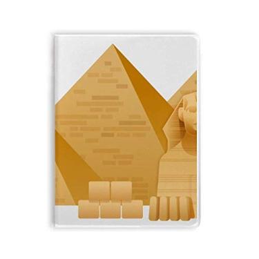 Imagem de Caderno com estampa artística da pirâmide do Egito com estampa de esfinge, capa de goma