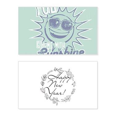 Imagem de Blue Sun Sunshine Glass Weather New Year Festival Greeting Card Bless Message Gift