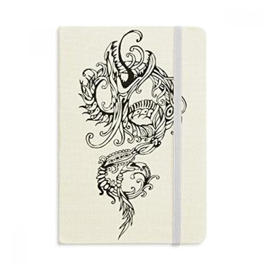 Imagem de Caderno de arte de dragão chinês com pintura em linha, capa dura em tecido, diário clássico