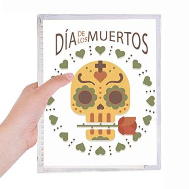 Imagem de Caderno Skull Rose The Day Of The Dead Mexico com folhas soltas e diário recarregável