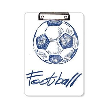Imagem de Prancheta simples de desenho animado futebol azul pasta, bloco de notas A4