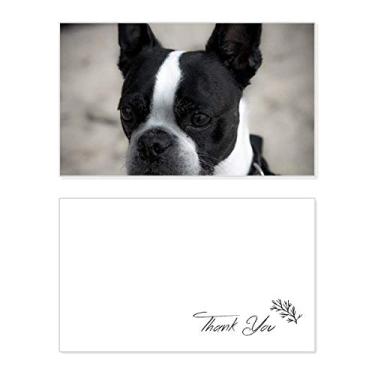 Imagem de Bulldog Pet Animal, imagem escura, cartão de agradecimento, aniversário, saudações, casamento, agradecimento