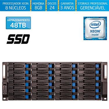 Imagem de Servidor de Armazenamento Silix® 8* Núcleos X1200H24 V6 Intel® Xeon E3-1230 V6 3.5 Ghz 8 MB / 8GB DDR4 / 120GB SSD + 48TB SATA3 / RAID Dedicado 24 Portas 512MB / USB 3.0 / RACK 4U / Hot-Swap