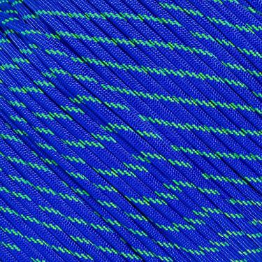 Imagem de Corda de paraquedas West Coast 10 25 50 e 100 pés Hanks e 250 300 1000 carretéis Winder & Buckle Options Tipo III 7 fios 550 cordão paraquedas muitas cores - maior seleção de corda de paraquedas, Electric Blue w/ 3 Neon Green Tracers, 100 Feet