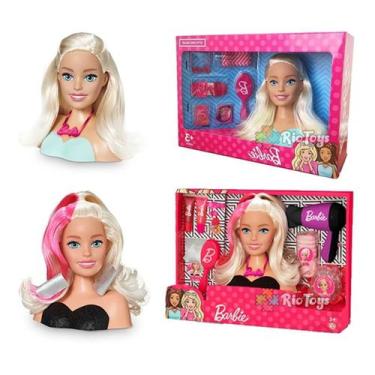 Boneca Cabeça Busto Barbie Com Acessórios P/ Pentear Maquiar 21 Peças em  Promoção é no Buscapé